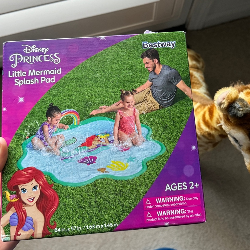 Disney Princess Little Mermaid Sprinkler Water Splash Pad Ages 2 Brand New